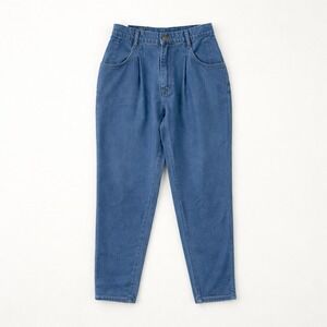 L.L. Bean Pleated Denim Jeans Womens 14 Blue Vintage Made in USA High Rise 32